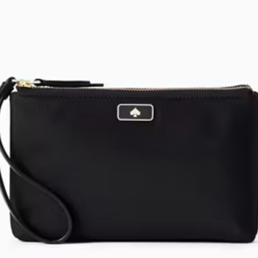 Kate Spade Dawn Medium Double Zip Wristlet Dark Green